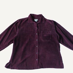 Purple Corduroy Button-Up Shirt